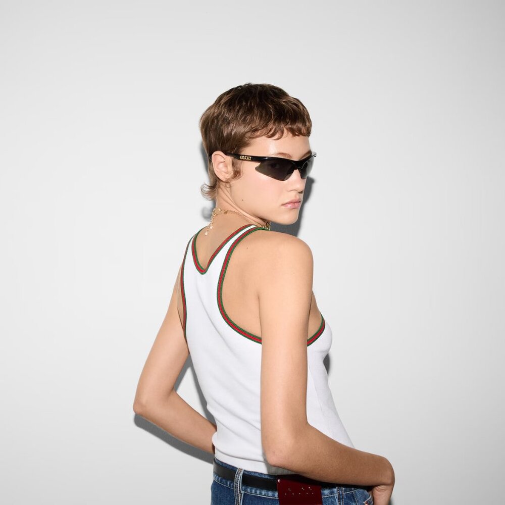 NEW GUCCI GG1774S 004 PINK MIRROR MASK UNISEX SUNGLASSES GUCCI - Picture 7 of 12